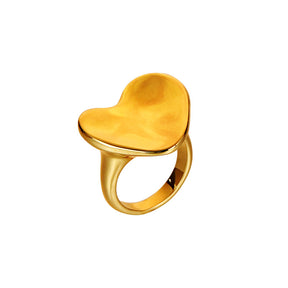 Fashion All-match Glossy Heart Ring-Gold