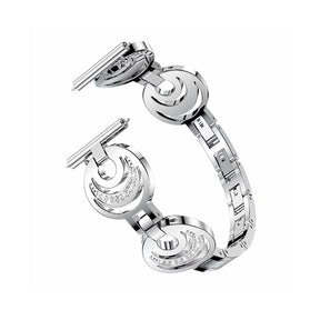 Stylish Hollow Diamond Breathable Metal Watch Band For Apple Watch SE/6/5/4/3/2/1(Silver)