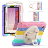 Tablet Case Heavy Duty with Swivel Stand for Lenovo Tab M8 4th Gen-ColorfulPink