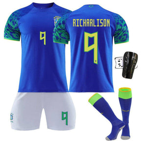 RICHARLISON #9 Brazil Away Jersey 2022/23 Soccer Jersey Kit Football T-shirt Set For Adult Kids