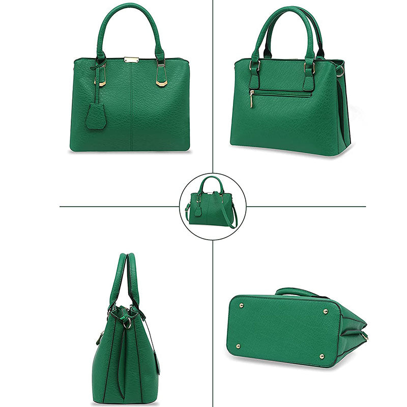 Womens Fashion Handbags Top Handle High Capacity Tote-Green