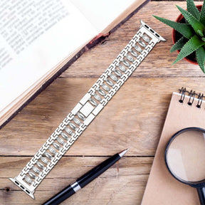 TGD Stainless Steel Watch Band Adjustable Wristbands for Apple IWatch Series SE/1/2/3/4/5/6 For Women-Silver