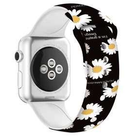 Fashion Daisy Pattern Silicone Watchband for Apple Watch SE & Series 6/5/4/3/2/1-B15