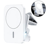 Magnetic Wireless Car Charger 15W Fast Charging Air Vent Mount Charger For iPhone 12-White