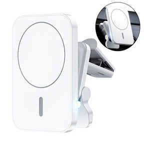 Magnetic Wireless Car Charger 15W Fast Charging Air Vent Mount Charger For iPhone 12-White