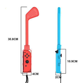 2Pcs Sports Game Golf Culb for Switch Joy-Con Controller-Blue Red