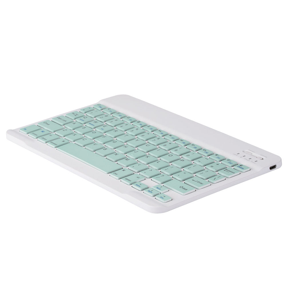 Keyboard Case For iPad Ultra Thin Full-Size Silent With Numeric Bluetooth Wireless Keyboard Pen Slot-Green