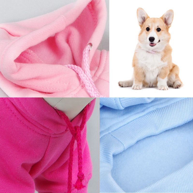 Small Dog Cotton Sweater Autumn and Winter Pet Clothes Dog Clothing-LightBlue