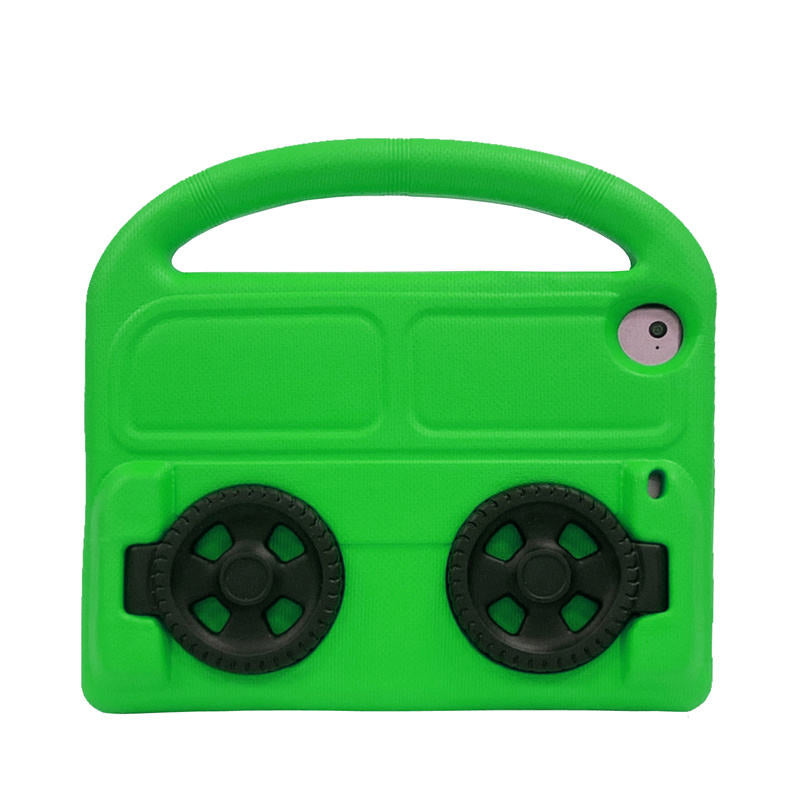 Wheel iPad Case For iPad Mini 1/2/3/4/5 Shockproof Stand Cover With Handle Stand-Green