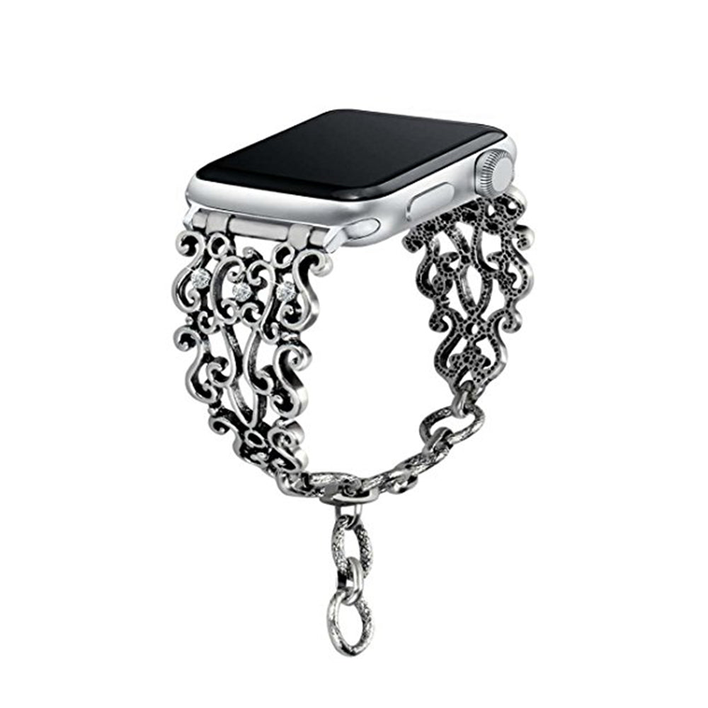 Retro Hollow Metal Watch Band For Apple Watch SE/6/5/4/3/2/1(Silver1)