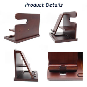 Wood Phone Docking Station Key Holder Wallet Multifunctional Storage Box