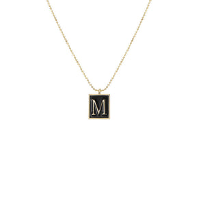 English Letters Oil Drop Pendant Necklace As Gift For Men Women-M