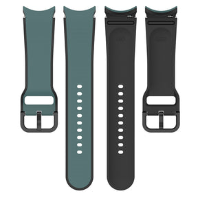 20mm Two Tone Silicone Sports Strap for Samsung Galaxy Watch 5-OliveGreenBlack