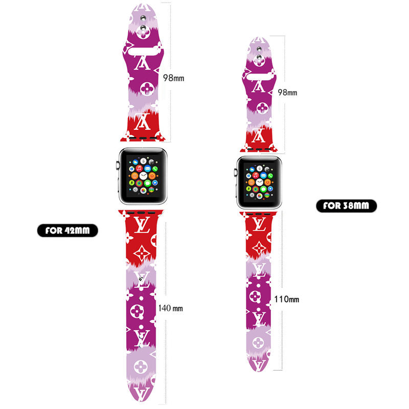 Fashion Painted Printing Silicone Watchband for Apple Watch SE & Series 6/5/4/3/2/1-B5