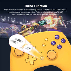 Wireless Controller with Turbo Wake-up Motion Vibratio for Nintendo Switch/Switch Lite/OLED-Yellow