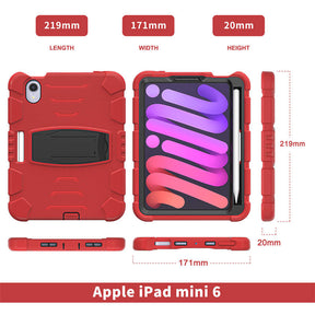 KingKong iPad Case For iPad Mini 6 Three-Layer Hybrid Protective Case With Holder-Red