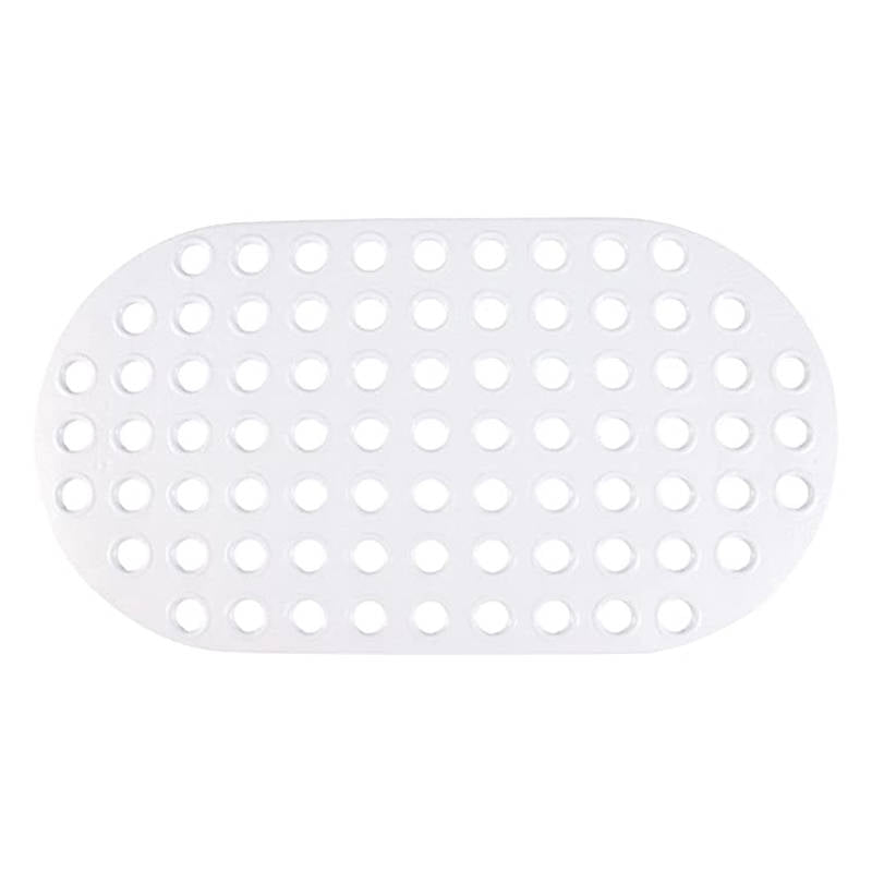 Soft Bathtub and Shower Mat Non Slip with Drain Holes-White