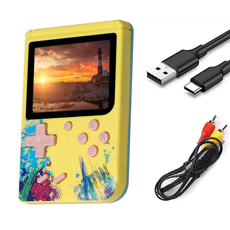 3.0inch Screen Retro Handheld Game Console 500 Classic FC Games Support to TV Output-Yellow