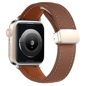 Apple Watch Strap Folding Buckle for iWatch Ultra Series 8 SE 7 6 5 4 3 2 1-Brown