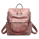 Women's Fashion Purse Backpack Multipurpose Design Backpack PU Leather Travel bag-Pink