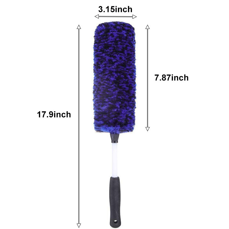 Metal Free Wheel Cleaner Brush Highly Absorbent Tire Brush for Cleaning Tires and Rims-Blue