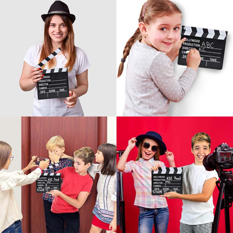 Movie Clapboard Movie Theme Party Decorations Slate Clapperboard Prop for Stage Plays Fun Photo Booth Prop