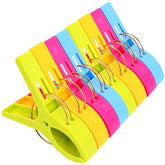 Plastic Large Strong Windproof Clothespins Towel Clips 8 Pack Assorted Color