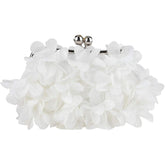 Clutch Evening Bags Floral Appliques Crossbody Bag For Women-White