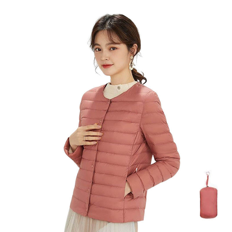 Womens Down Jacket Packable Lightweight Two Wear Waterproof Coat-YanHong