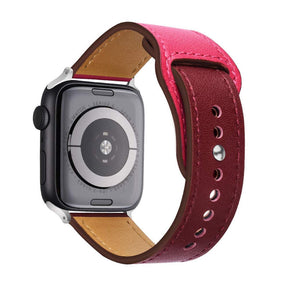 Leather Loop Replacement Band for iWatch Series SE/6/5/4/3/2/1-RoseRed