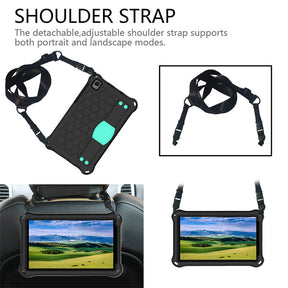 Hive Tablet Case For SamSung Tab A7 Lite 8.7(T220/T225) 2021/Tab A8 (P200/P225) 2019 Durable Stand Cover With Shoulder Strap-BlackAqua