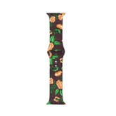 Color Printing Silicone Watch Band For Apple Watch SE/6/5/4/3/2/1(Yellow Flower)
