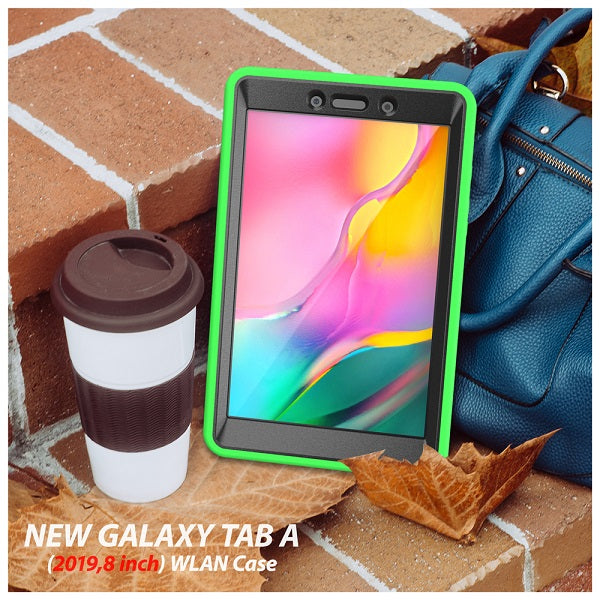 Shock Wave Kickstand Case Anti-Fall Protection For Samsung Tab A 8inch T290/T295(2019)-Green