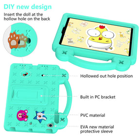 Strawberry Silicone iPad Case Shockproof with Handle for iPad Mini 1/2/3/4/5-MintGreen