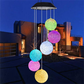 Colorful Solar Wind Chimes Gardening Gift for Mother And Grandma Christmas Decoration-RiceGrains