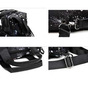 Womens Lightweight Floral Top Handle Handbag Multi-pockets Nylon Shoulder Bag-Grey