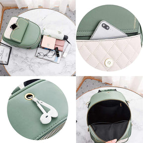 Teenager Mini Backpack Leather Casual Travel Backpacks-White