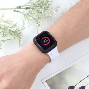 Fashion Resin Candy Watch Band + Watch Case For Apple Watch SE/6/5/4/3/2/1£¨White+black£©