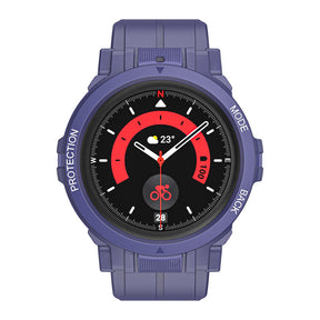 TPU Rugged Watchbands with Protective Case for Samsung Galaxy Watch 5 Pro 45mm Watch 4-Blue