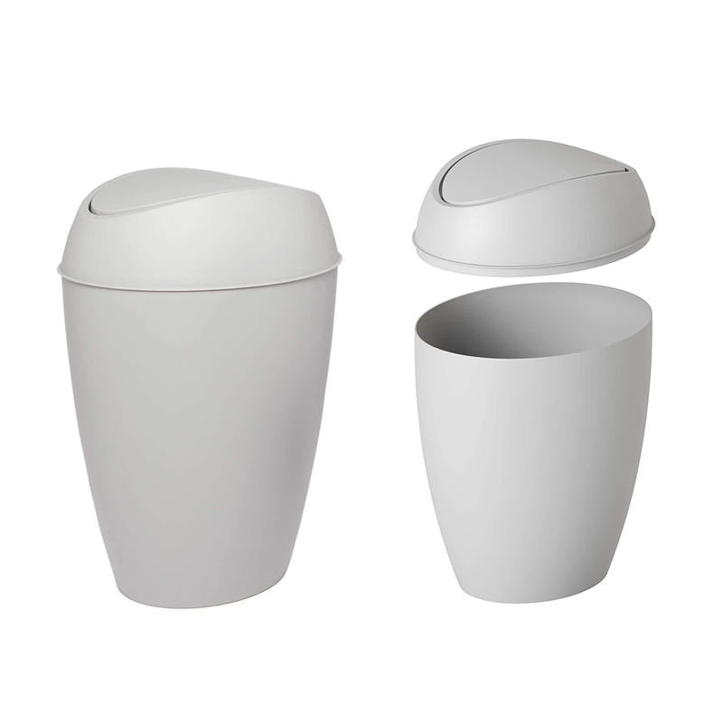 2.4 Gallon Plastic Trash Can with Swing - Gray