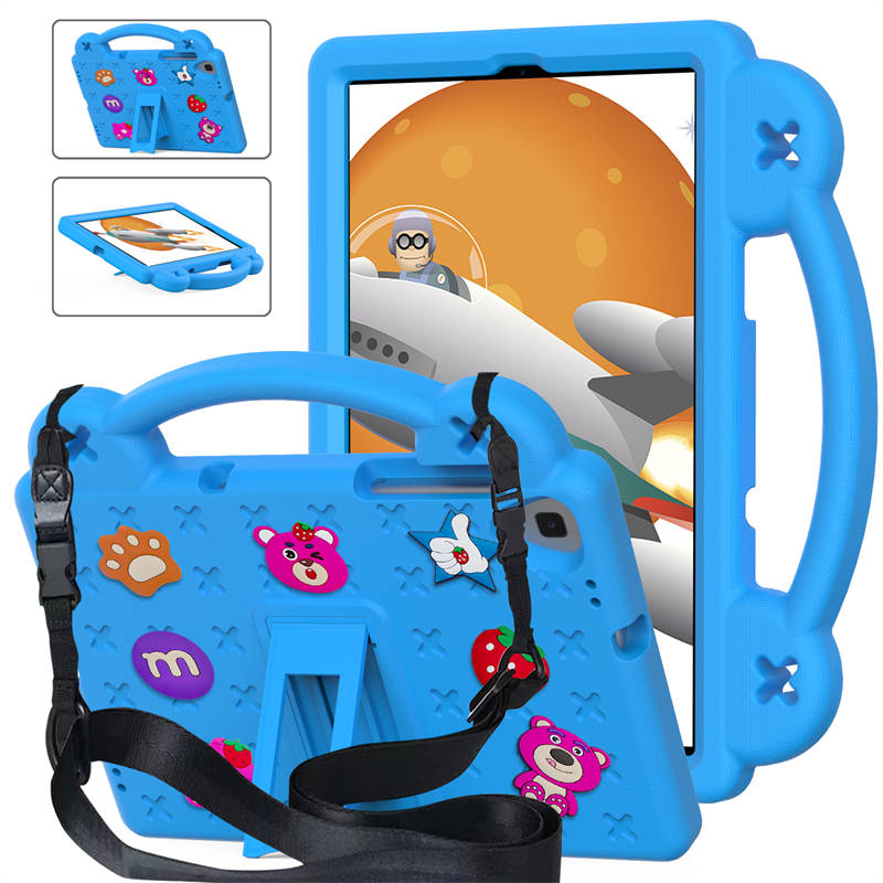 StrawberryTablet Case with Holder Shoulder Strap for Samsung 10.1 inch Galaxy Tab A T510/T515-SkyBlue