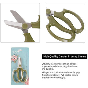 Floral Scissors Premium Steel Garden Plant Trimming Tools for Gardening Flower Arrangement -Green