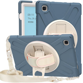 Morandi Tablet Case For Samsung Galaxy Tab A7 10.4 T500/T505/T507/T505N Kids Safe Shockproof Protective Cover With Kickstand+Strap-Cornflower Blue