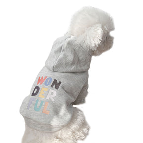 Pet Hoodie Sweatshirt Letter Printed Warm Clothes for Dogs and Cats-Grey