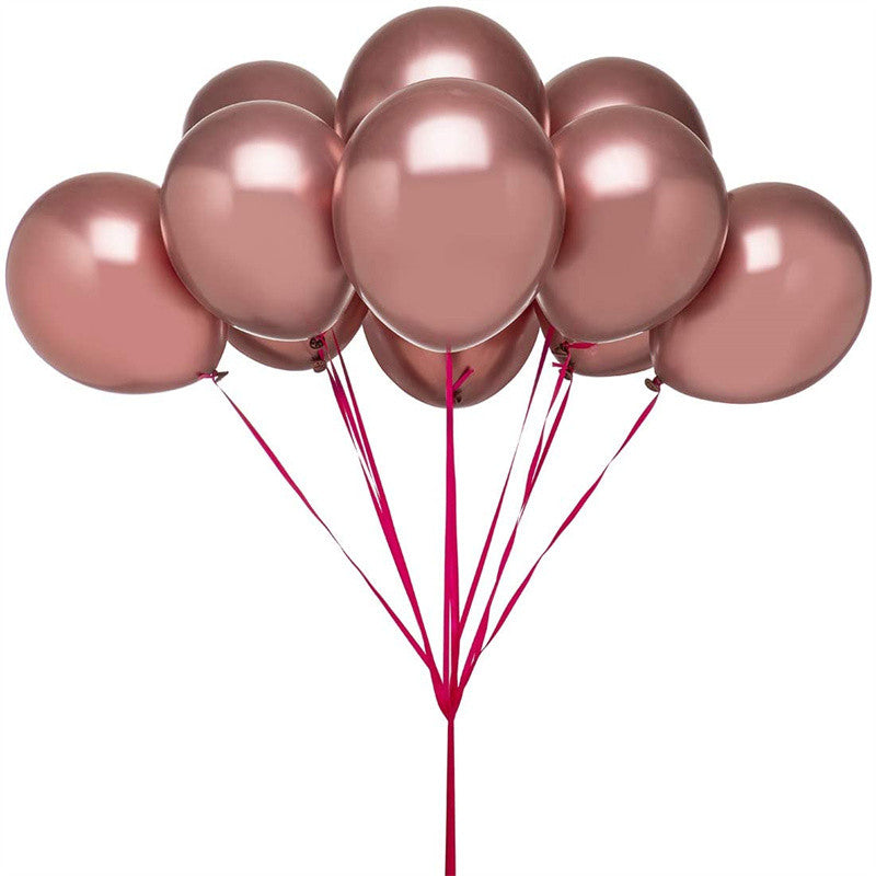 50pcs 12 Inch Metallic Latex Balloons Party Balloons for Party Birthday -Rose Gold