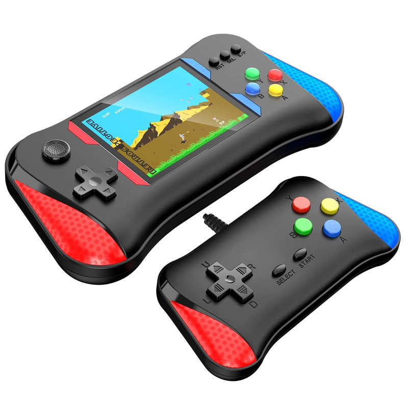 3.5 in Color Screen Dual Handheld Game Console 500 Classic Games Support TV Connection -Black