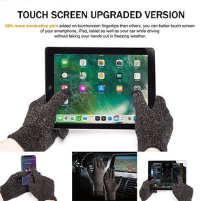 WIWU Winter Woman Gloves Upgraded Touch Screen Anti-Slip Silicone Gel Elastic Cuff Thermal-Brown+Coffee White-DZ32