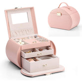 Princess Style Jewelry Box Multi-layer Large Capacity Fabulous Girls Gift-Cherry Pink