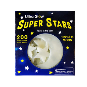 Ultra Glow in the Dark Stars 200 Count stars + Bonus 1 Moon-Milky