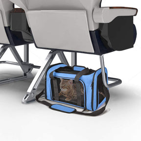 Pet Travel Bag for Small Medium Cats Dogs Puppies Soft Sided Collapsible Puppy Carrier-Blue